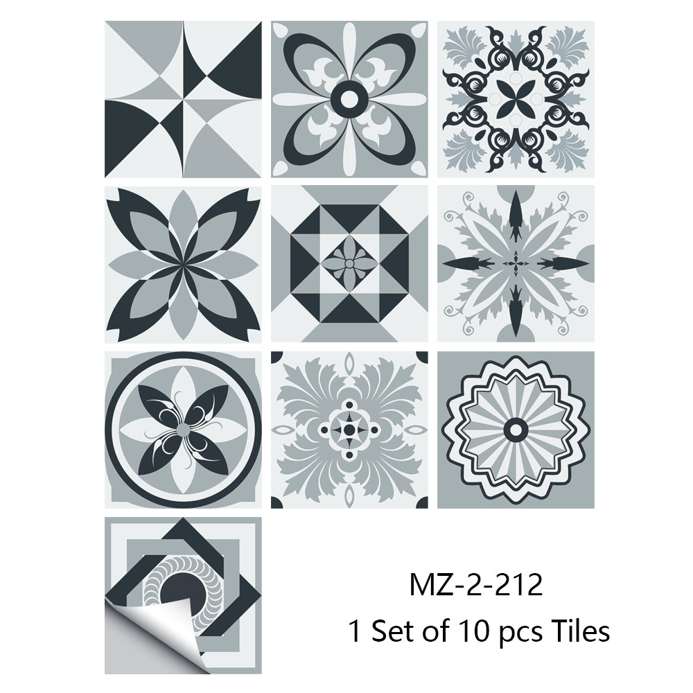 10/15cm Mandala Crystal Hard Film Tiles Wall Stickers Kitchen Bathroom Wardrobe Decoration Art Mural Waterproof PVC Wall Decals