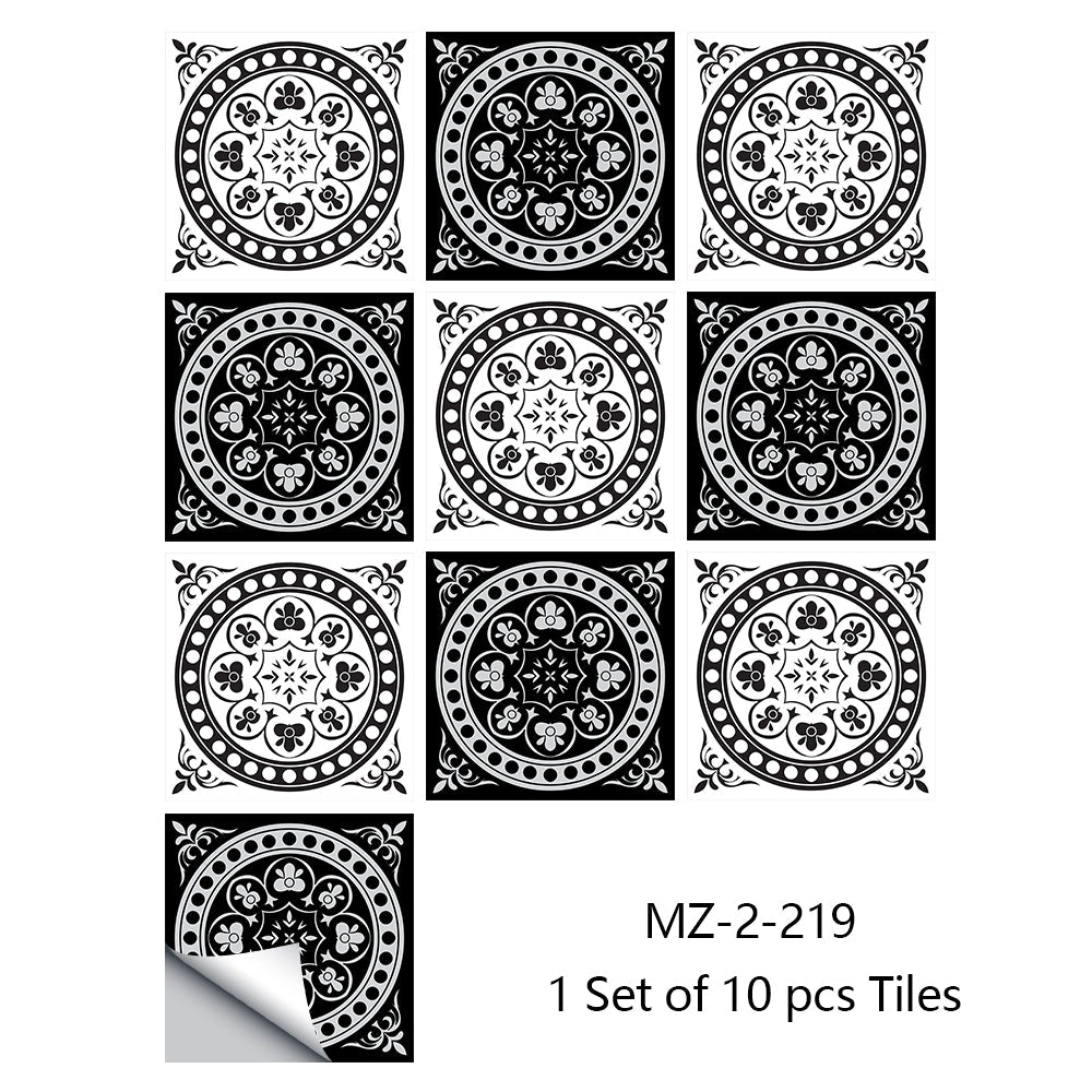 10/15cm Mandala Crystal Hard Film Tiles Wall Stickers Kitchen Bathroom Wardrobe Decoration Art Mural Waterproof PVC Wall Decals