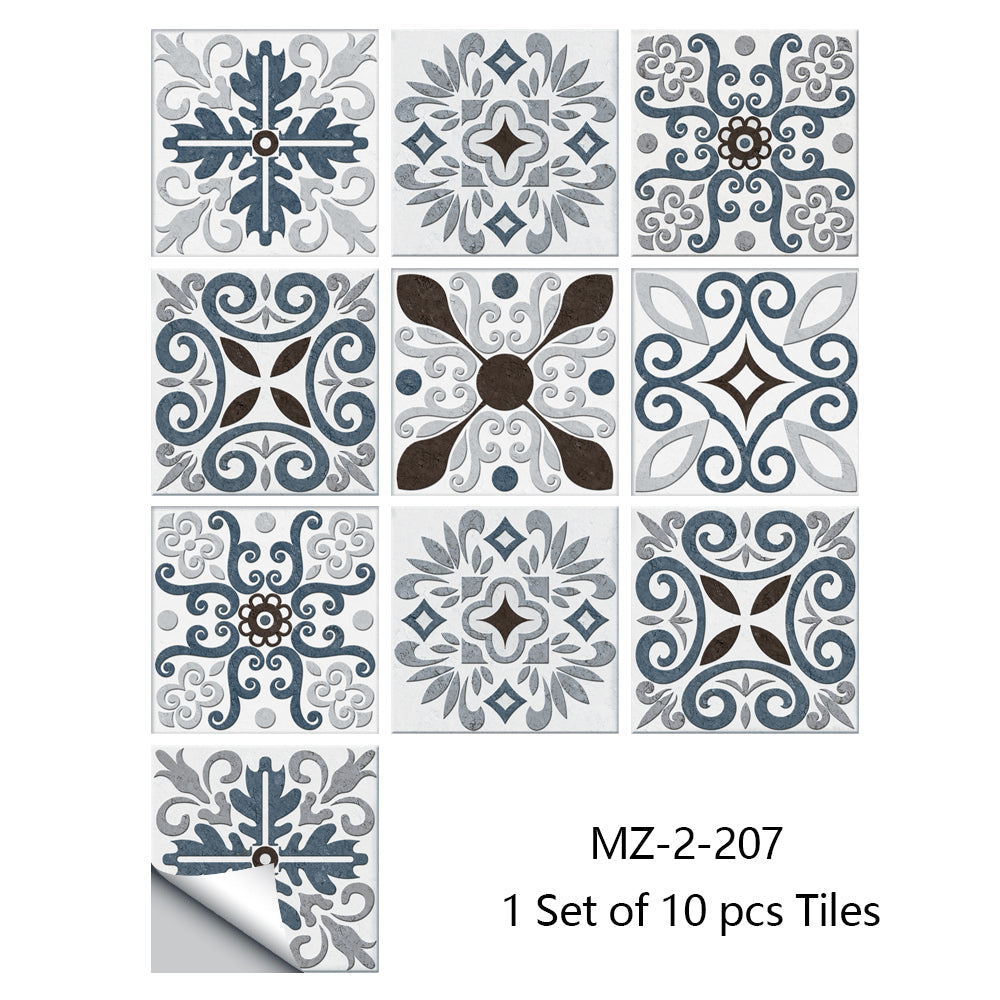 10/15cm Mandala Crystal Hard Film Tiles Wall Stickers Kitchen Bathroom Wardrobe Decoration Art Mural Waterproof PVC Wall Decals