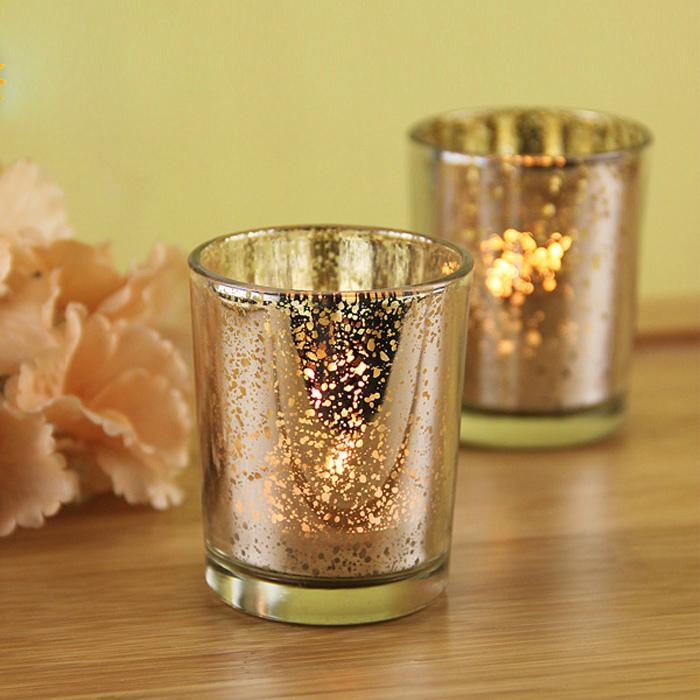 2 color glass candle holder Xmas  Christmas party