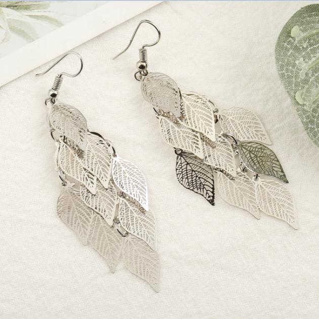 Seven Color Xiao Jiu Leaves Fashion Earrings Earrings