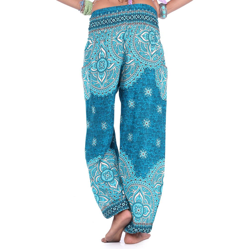 Floral ethnic loose sports and leisure lantern yoga pants