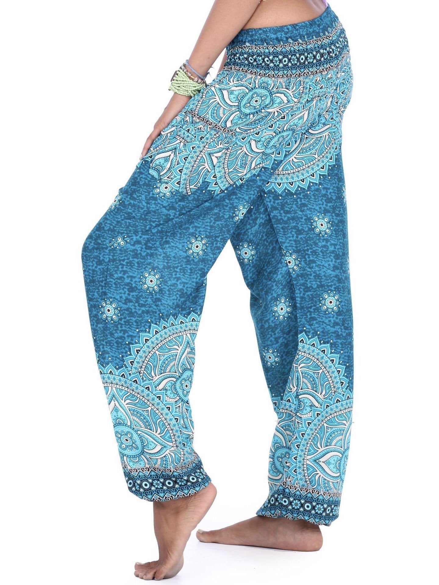 Floral ethnic loose sports and leisure lantern yoga pants