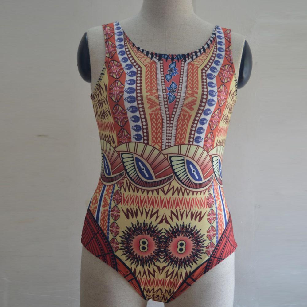 Totem Print Sexy Triangle One Piece Swimsuit Bikini