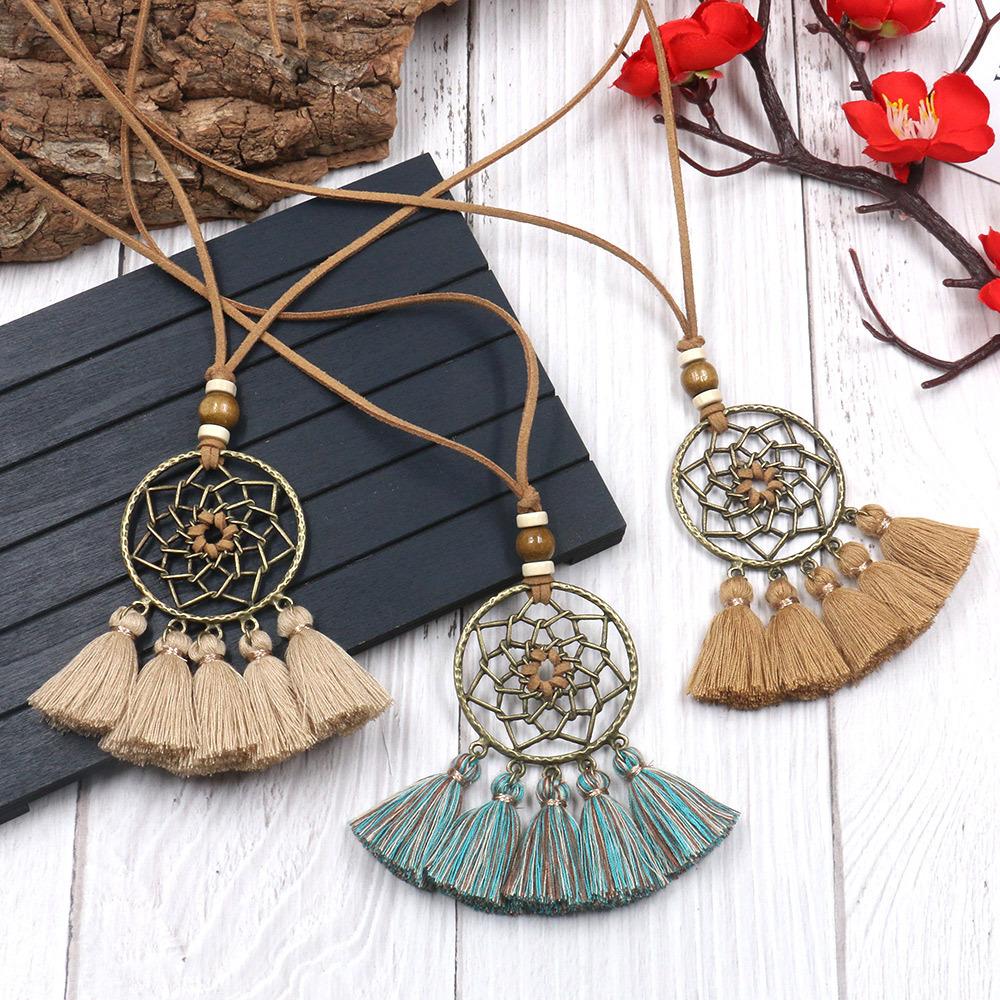 Fashion Dream Catching Net Liusu Necklace Bohemian Long Sweater Chain