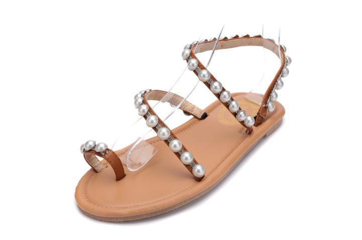 Summer Bohemian Beach Beading Flat Sandals Shoes