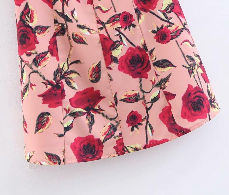 Spring and Summer Print Sleeveless Ruffled Off-The-Shoulder Dress