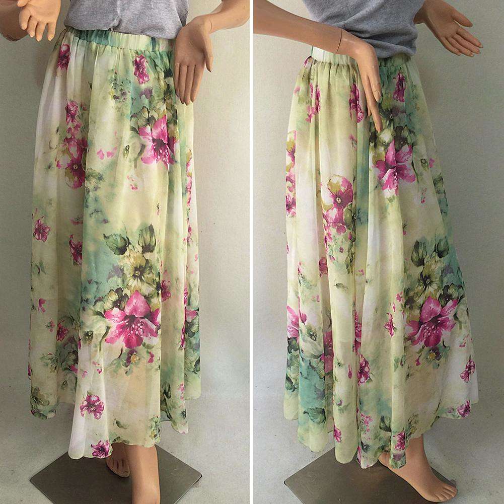 Boho Floral Summer Chiffon Beach Skirts