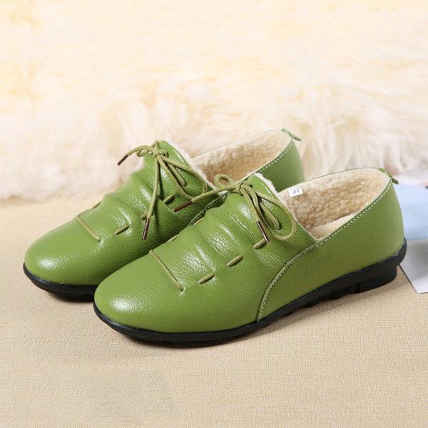 Folds Fur Lining Slip On Lazy Flat Shoes