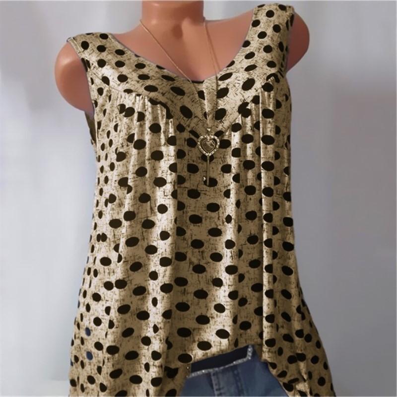 Dot printing sleeveless vest women's clothing