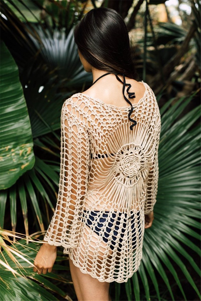 Sexy Hollow Crochet Beach Swimwear Cover-ups