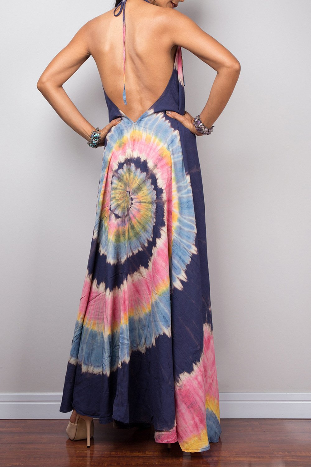 Sling Strapless Back Swing Long Section Atmospheric V-neck Long Dress