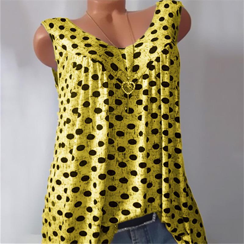 Dot printing sleeveless vest women's clothing