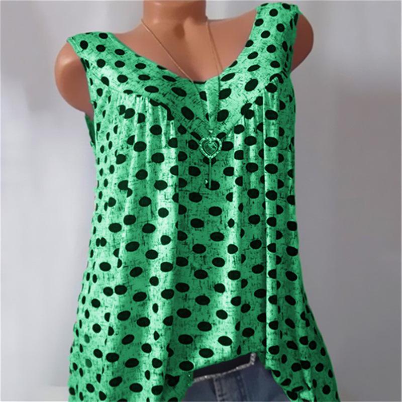 Dot printing sleeveless vest women's clothing