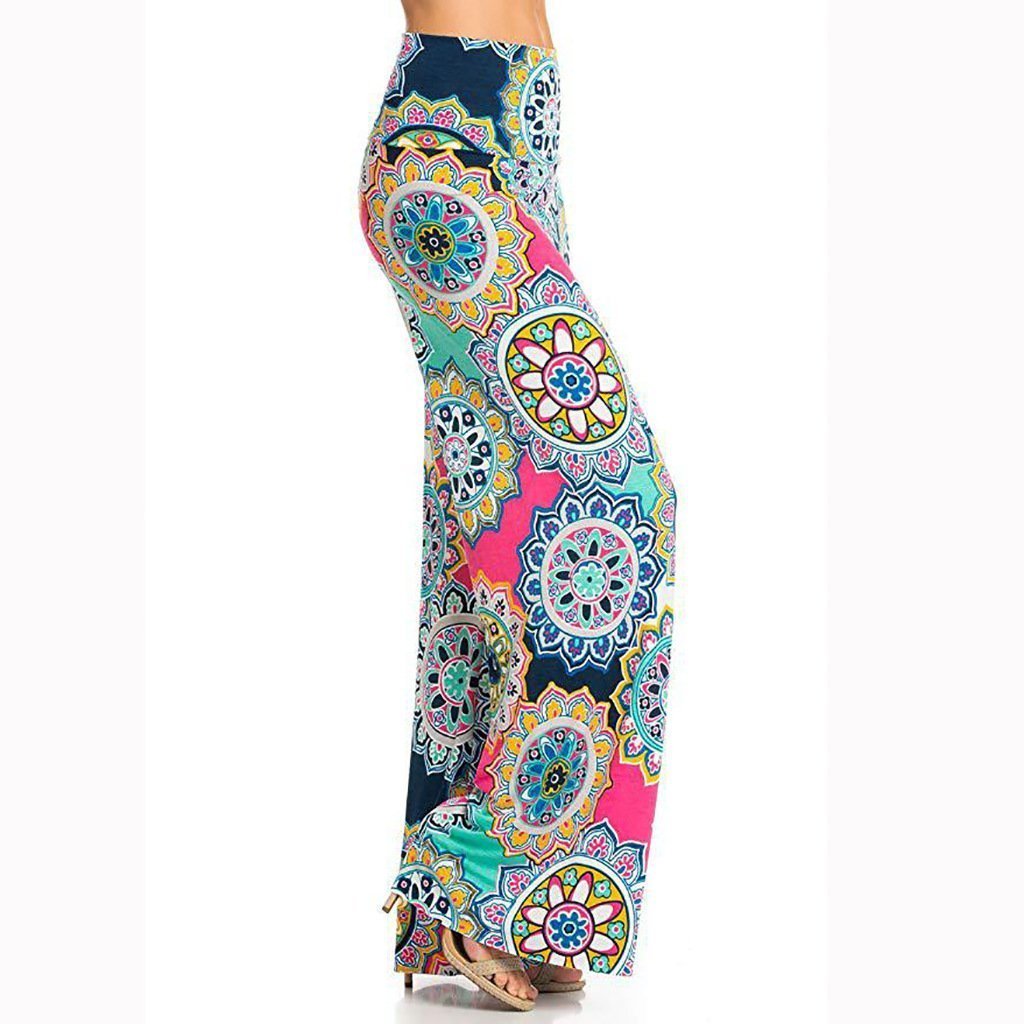 Bohemian Printed Wide Waist Casual Comfortable Wide Leg Yoga Pants