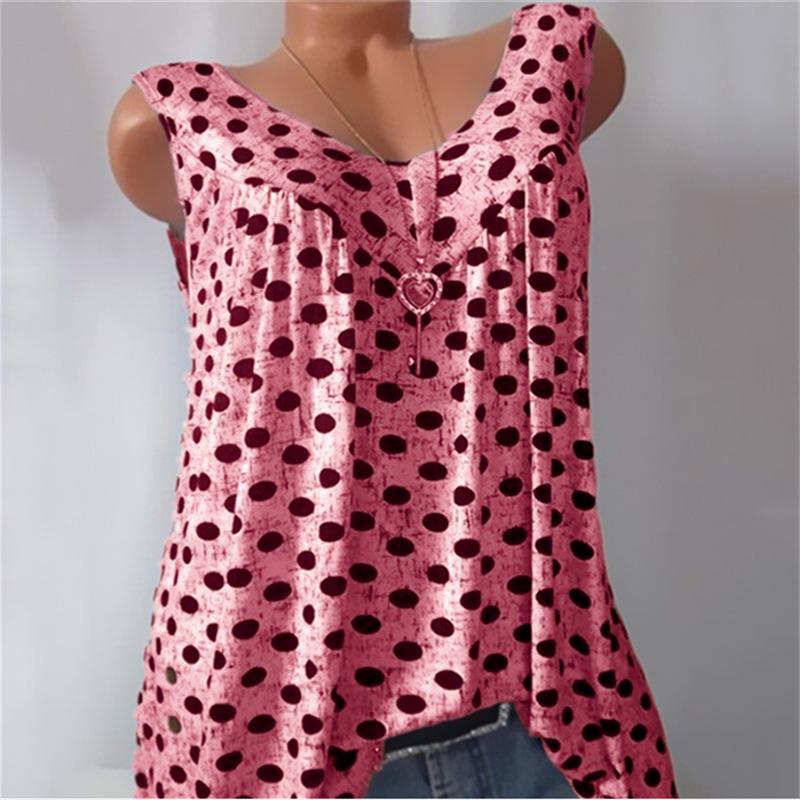 Dot printing sleeveless vest women's clothing