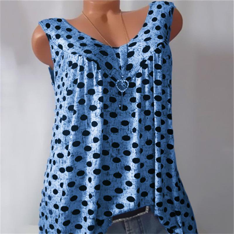 Dot printing sleeveless vest women's clothing