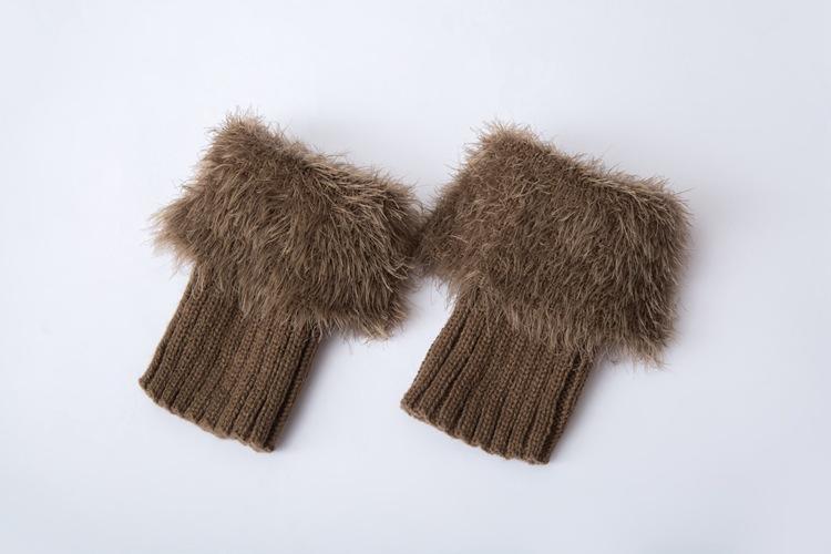 Imitation fur leg warmers knit imitation wool boots wool leggings short paragraph introverted solid color feather yarn socks