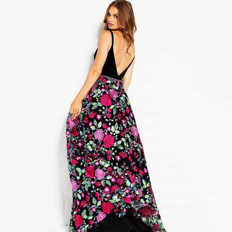 Floral Sleeveless Backless Elegant Party Maxi Dress