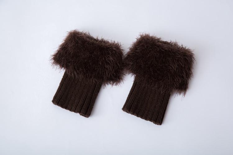 Imitation fur leg warmers knit imitation wool boots wool leggings short paragraph introverted solid color feather yarn socks