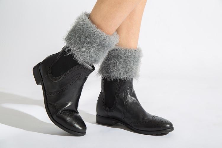 Imitation fur leg warmers knit imitation wool boots wool leggings short paragraph introverted solid color feather yarn socks