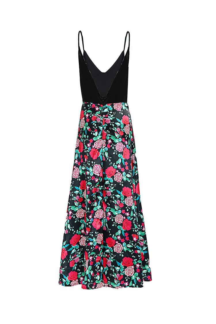 Floral Sleeveless Backless Elegant Party Maxi Dress