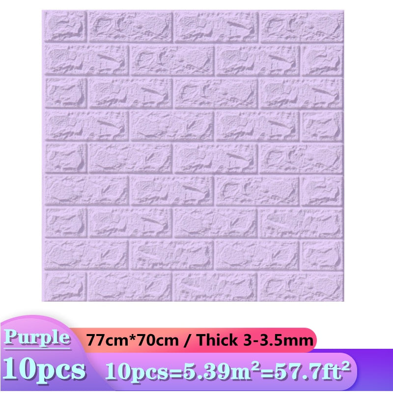 10pcs 3D Wall Sticker Imitation Brick Bedroom Decoration Waterproof Self Adhesive Wallpaper For Living Room Kitchen TV Backdrop