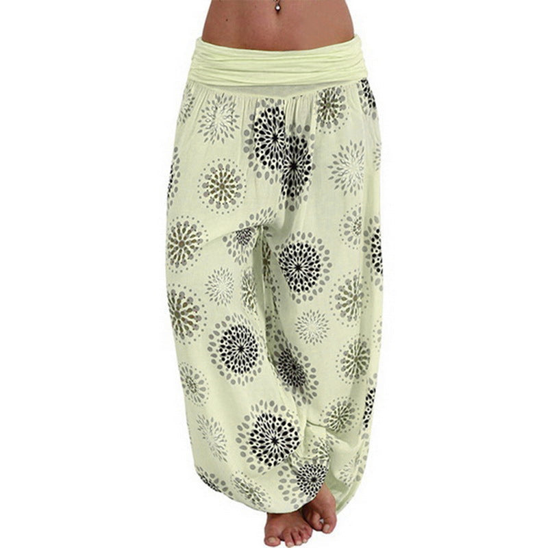 Digital Printed Ethnic Loose Wide-leg Pants