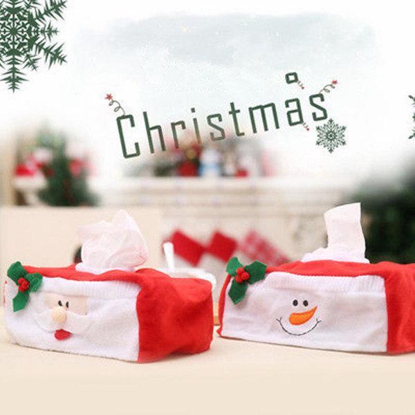 Lovely Durable Christmas Decorations Christmas Applique Rectangle Tissue Box Cover