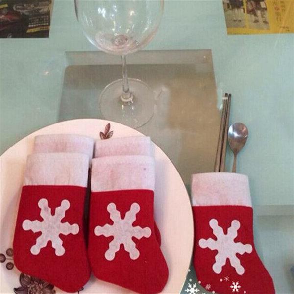 10Pcs/Set Christmas Socks Cutlery Tableware Holder Sets Dinner Decor