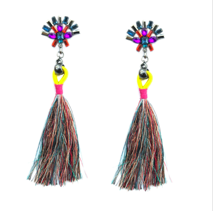 Fashion best tassel long earrings 5 colors 1 pair for jewelry accessories bohemia style Xmas party