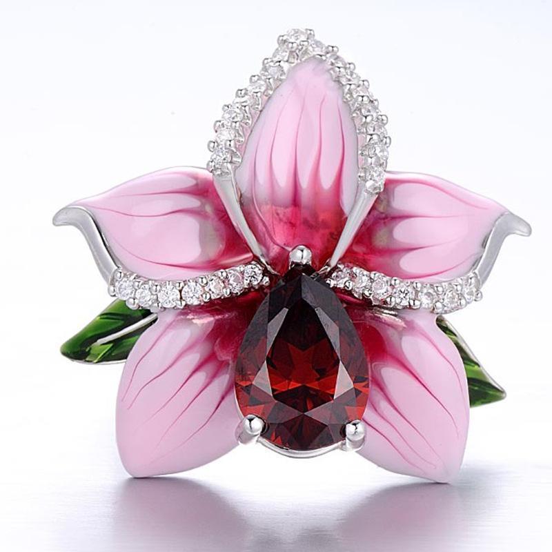 Plating Diamond Flower Ring