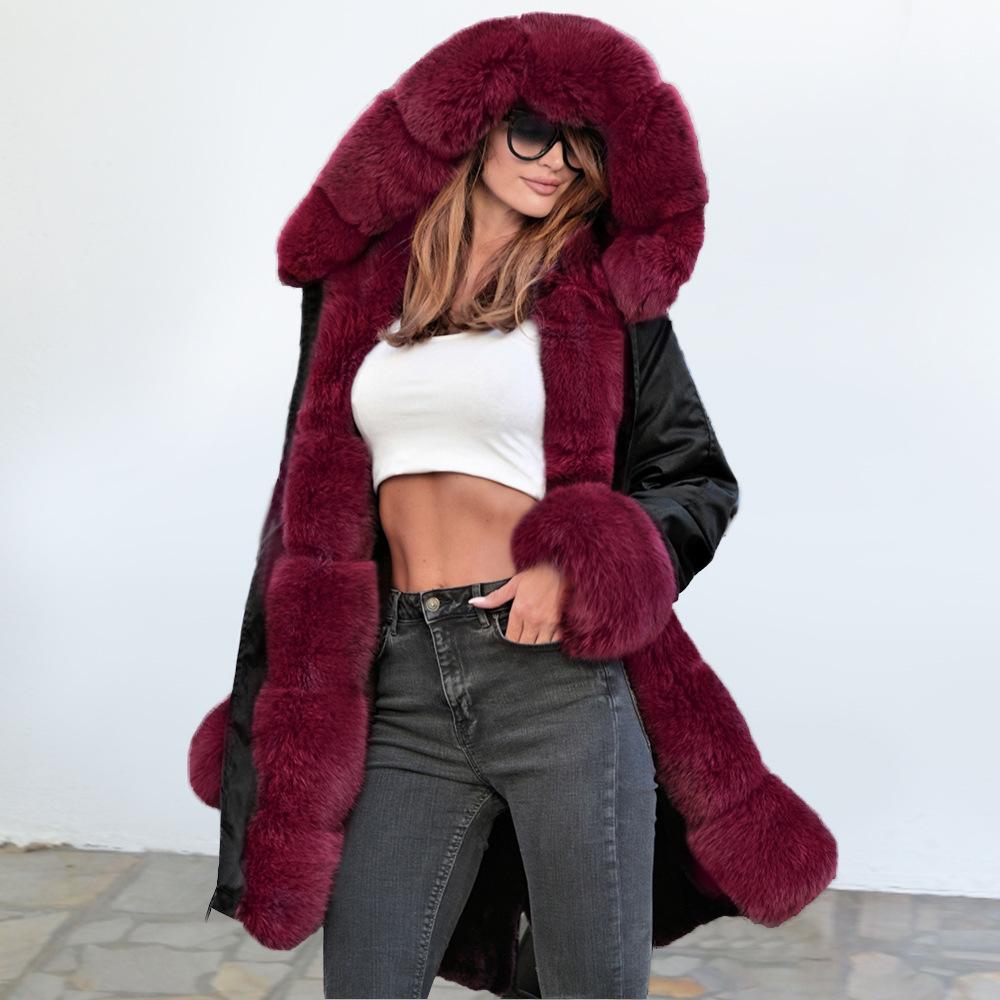 Autumn and winter coat camouflage plush fur collar warm coat jacket