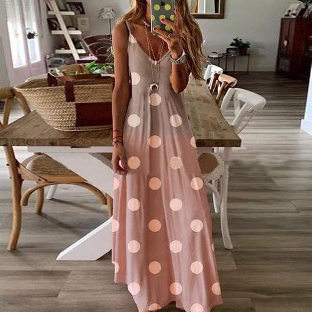 Bohemian Dot Printed Dress Suspender Dress