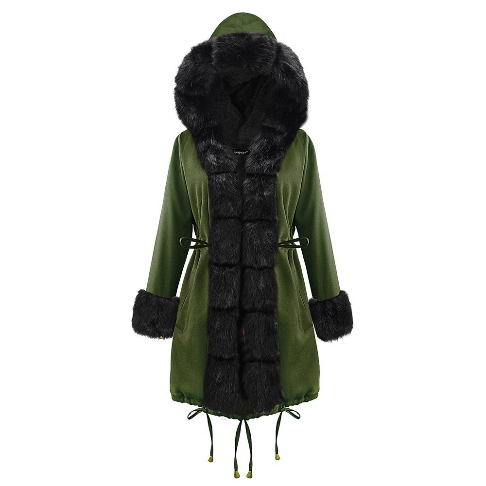 Autumn and winter coat camouflage plush fur collar warm coat jacket