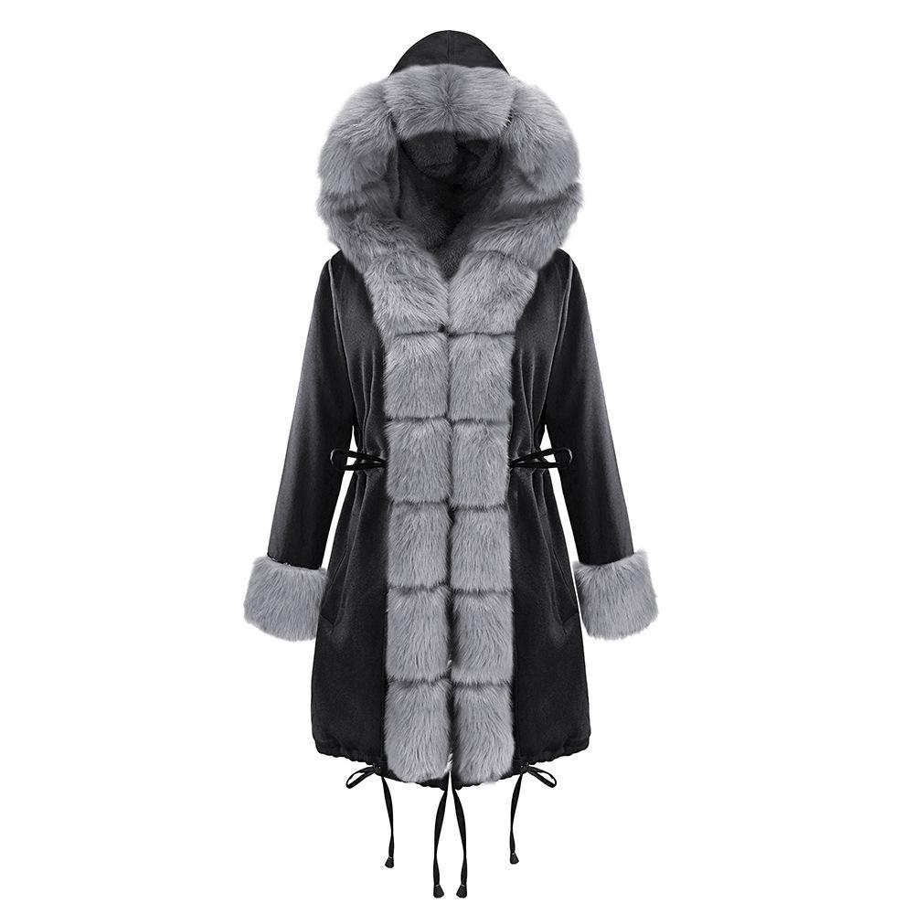 Autumn and winter coat camouflage plush fur collar warm coat jacket