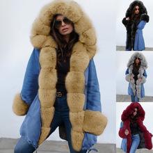 Autumn and winter coat camouflage plush fur collar warm coat jacket