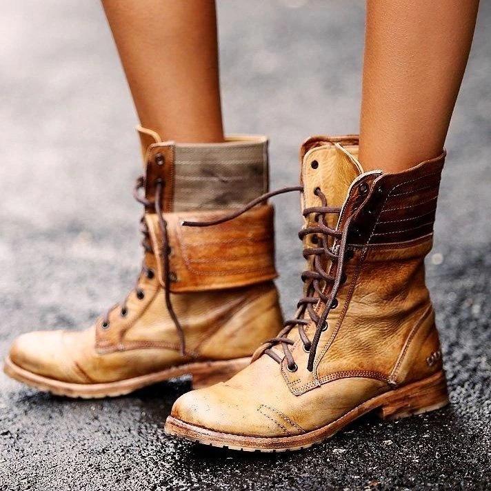 Winter Fashion Round Head Low Heel Cross Strap Women's Martin Boots