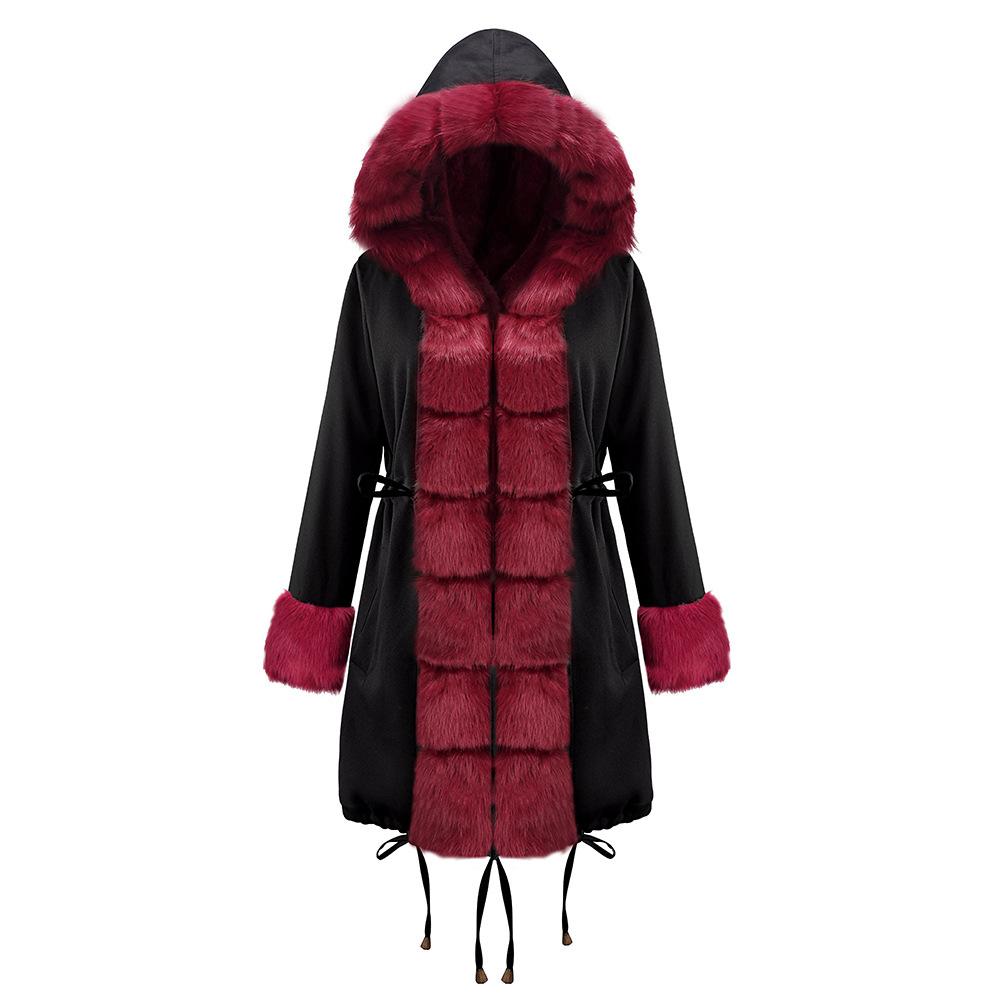 Autumn and winter coat camouflage plush fur collar warm coat jacket