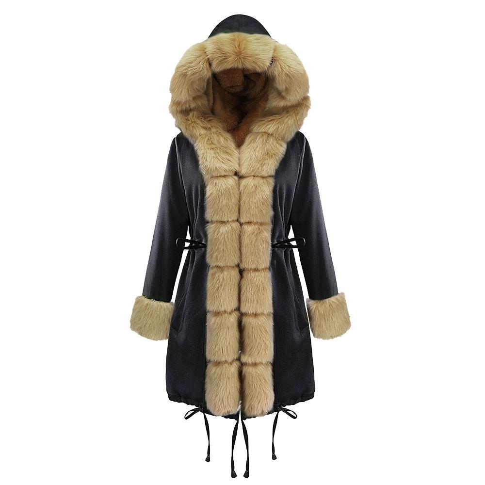 Autumn and winter coat camouflage plush fur collar warm coat jacket