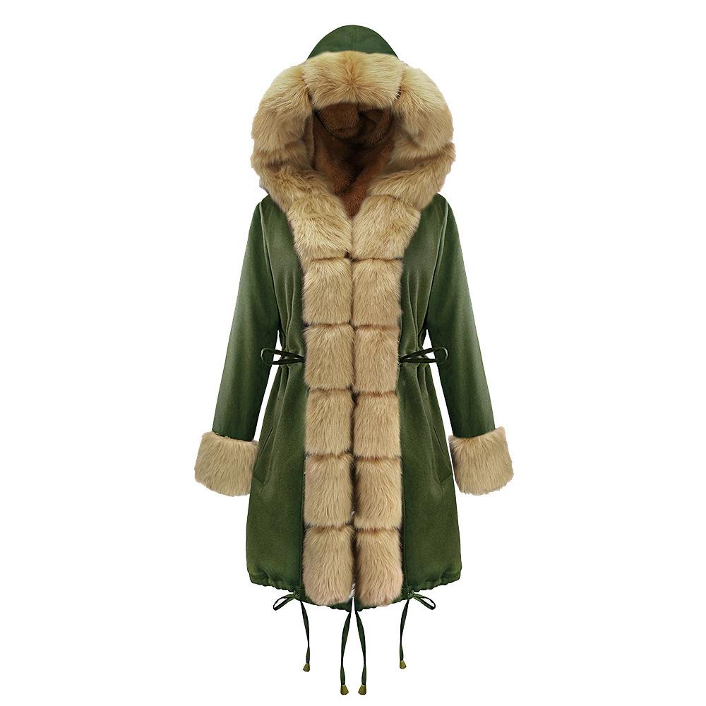 Autumn and winter coat camouflage plush fur collar warm coat jacket