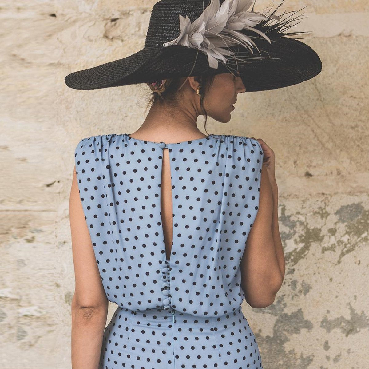 Wave Point Sleeveless Elegant Bodycon Dress