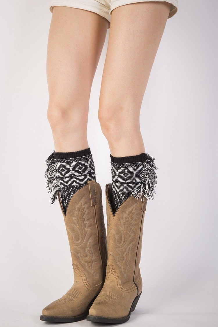 Leg warmers knit imitation wool boots wool leggings short paragraph introverted solid color feather yarn socks - 2