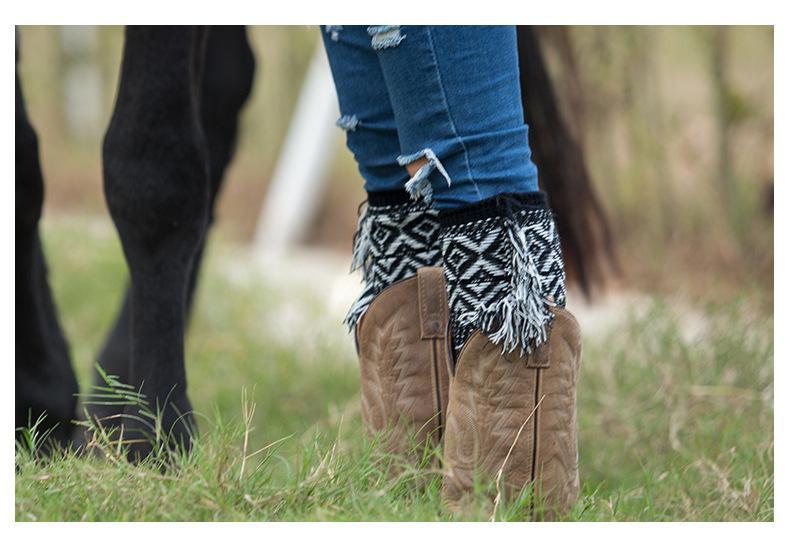 Leg warmers knit imitation wool boots wool leggings short paragraph introverted solid color feather yarn socks - 2