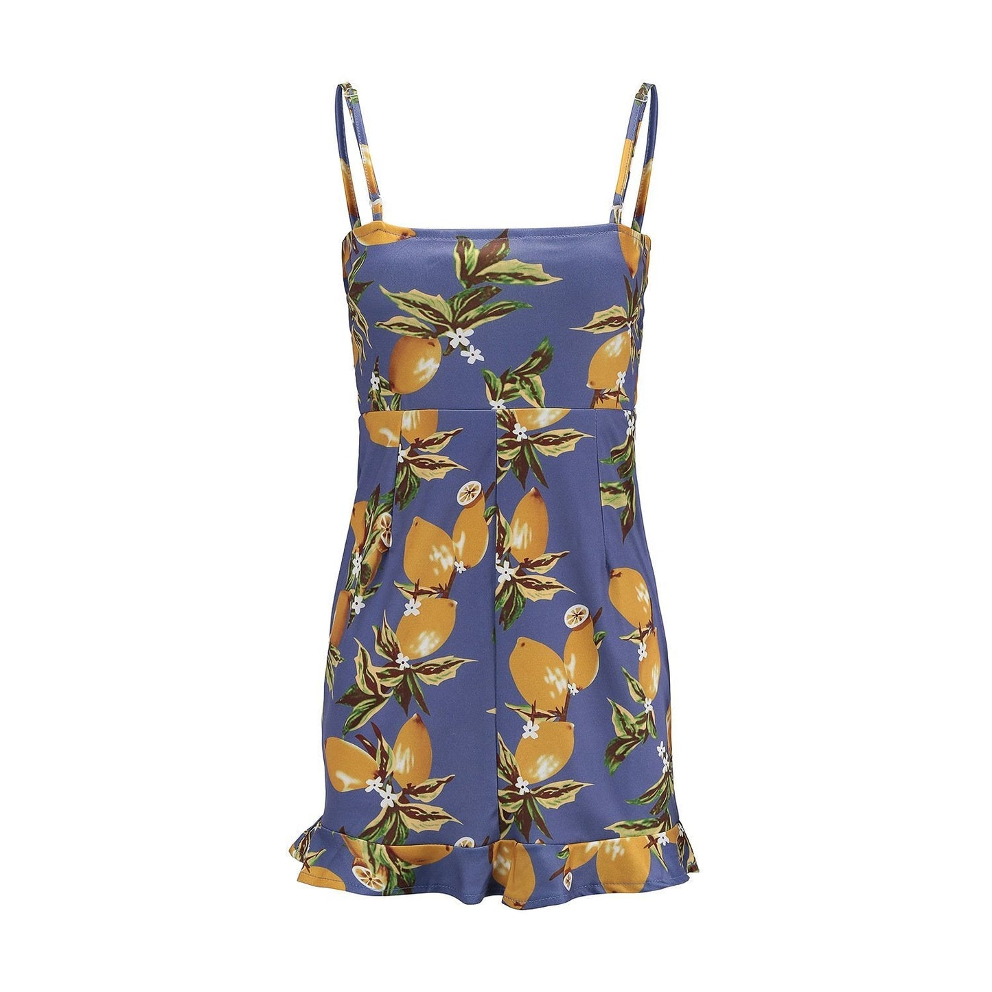 Sexy Spaghetti Strap Printed Beach Mini Dress