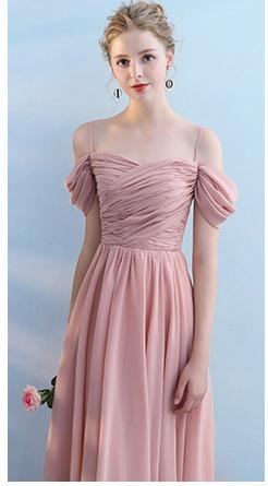 Pink Lace Bridesmaid Dress Graduation Party Evening Dress  Maxi Dress