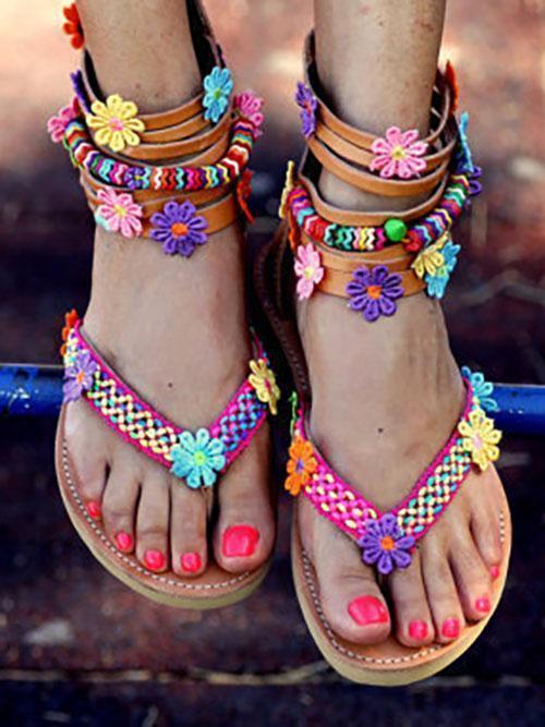 Floral Summer Beach Sandals