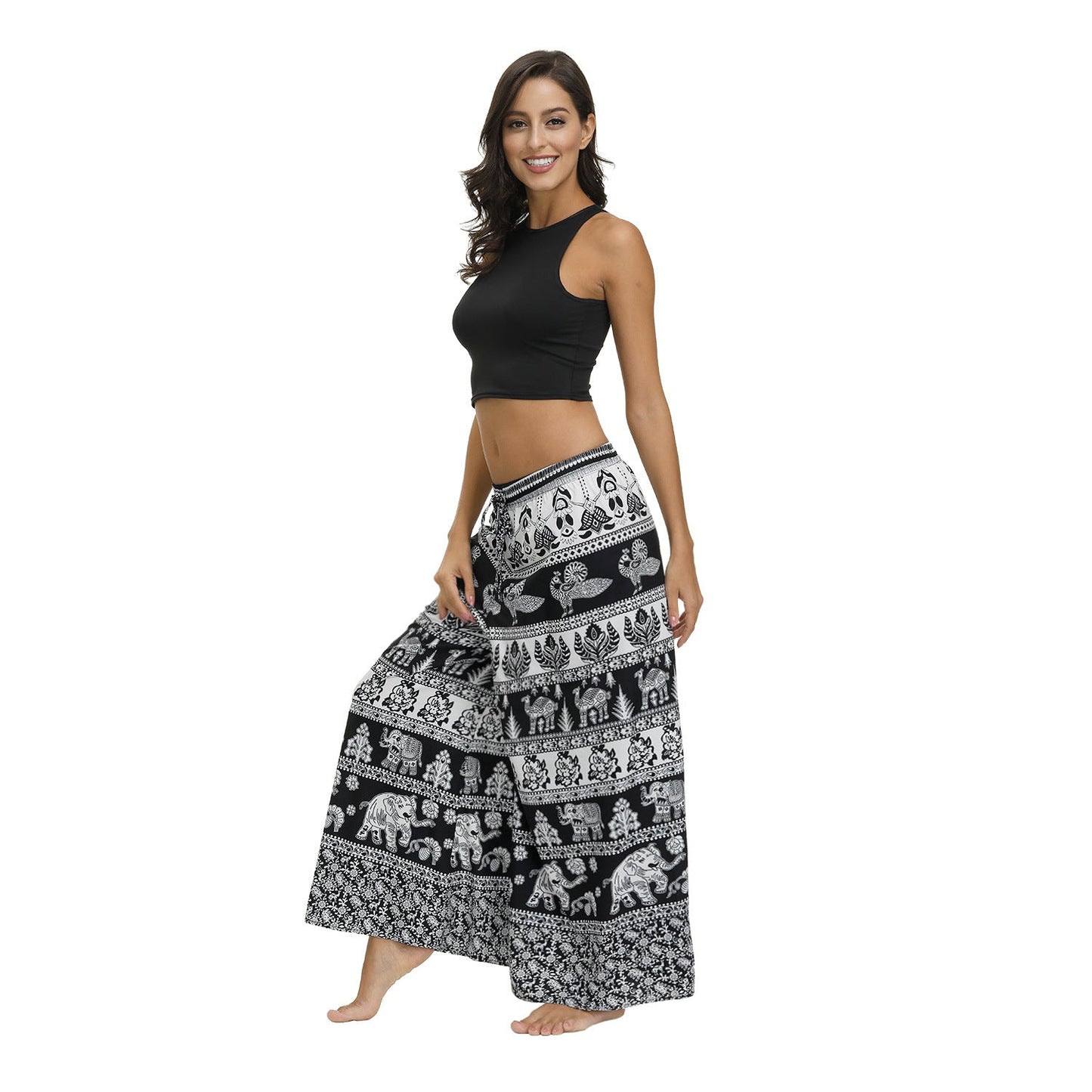 Bohemian Print Ethnic Loose Wide-leg Pants