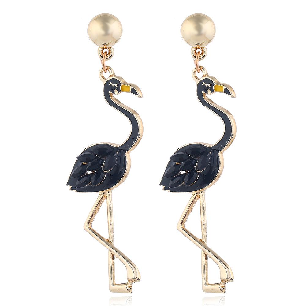 Hot new long tassel flamingo ladies Christmas earrings