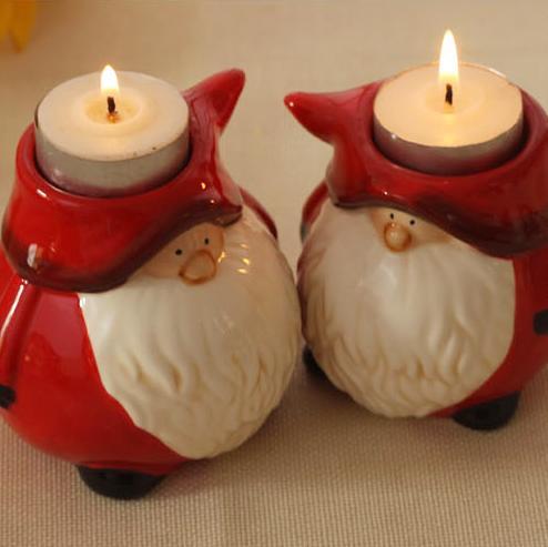 Cute Santa candle holder Xmas     Christmas party